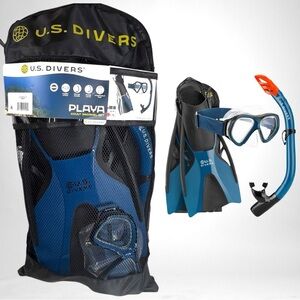U.S. Divers Playa Adult Snorkel Set L/XL (Black & Blue)